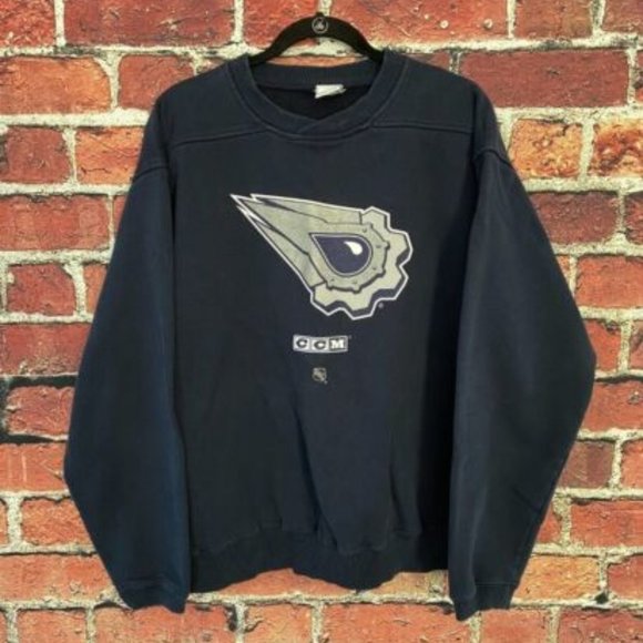 CCM Shirts Rare Vintage Edmonton Oilers Oil Drop Gear Logo Crewneck